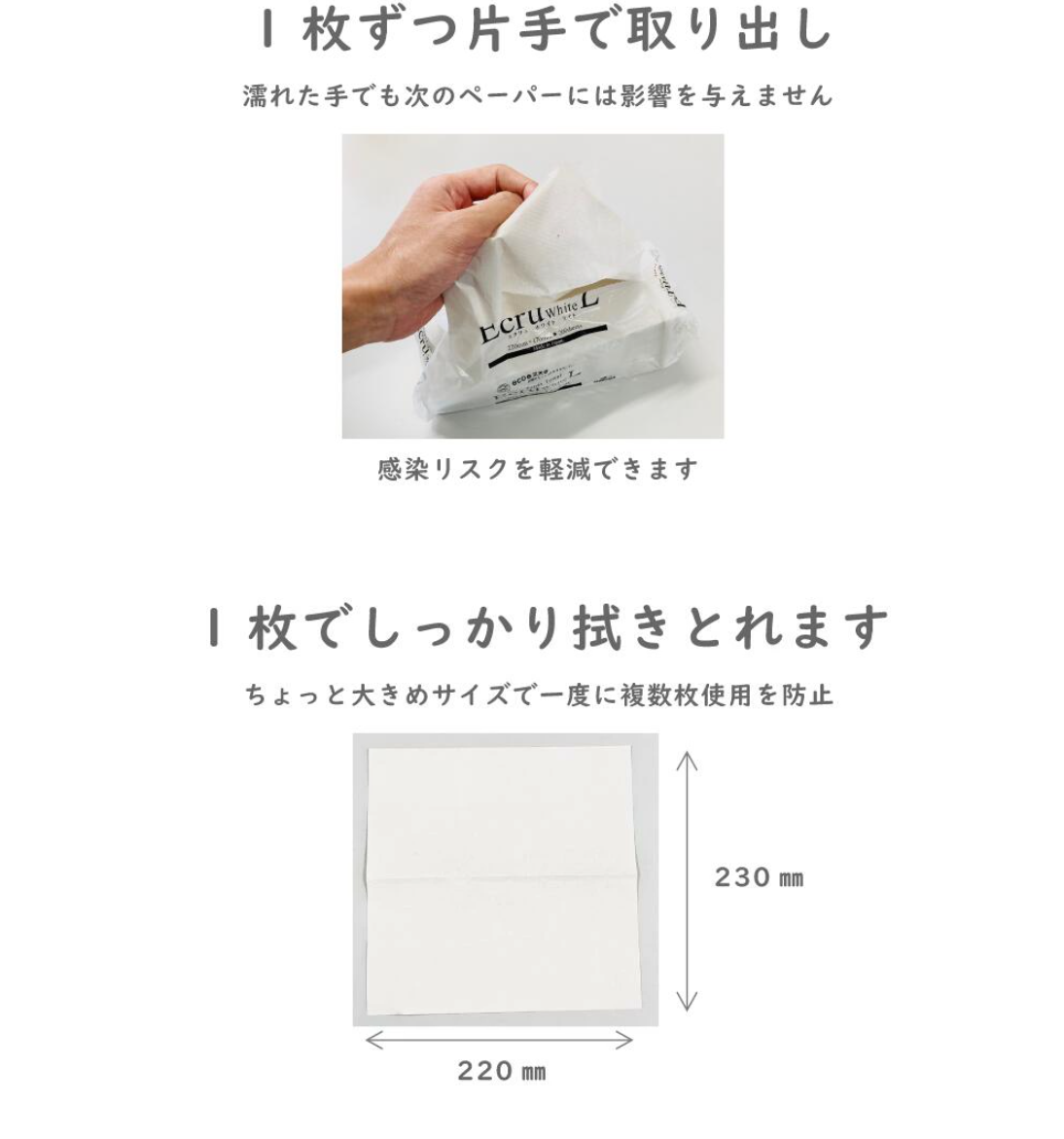 【ケース販売】エクリュホワイト ライト ペーパータオル 中判 200枚×30パック
