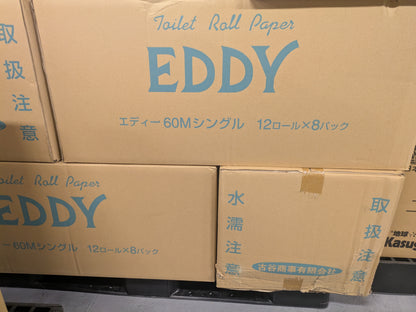 【ケース販売】EDDY　シングル　12ロール　8パック　　トイレットペーパー